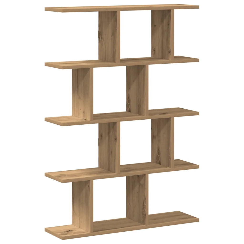 Mensola a Muro Cubo 12 Scomparti Truciolato Rovere Artigianale 860021