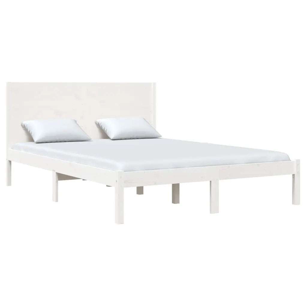 Giroletto senza Materasso Bianco 140x200 cm Legno Massello Pino