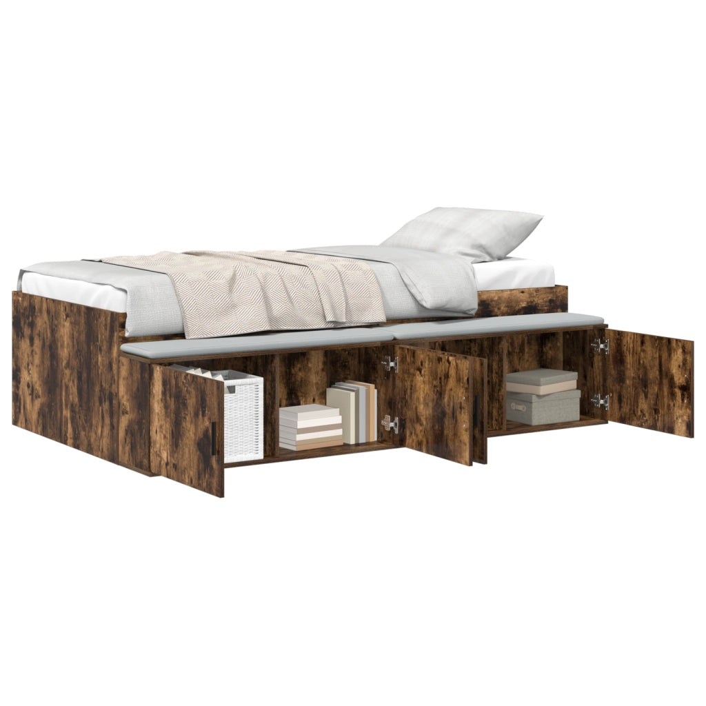 Letto contenitore Rovere Affumicato 90x190 cm