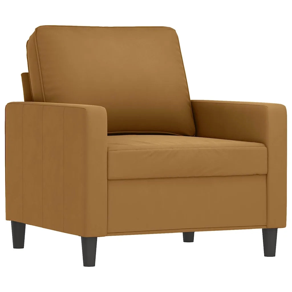 Poltrona-Divano Sedia-Poltroncina Marrone 60 cm Velluto 758100