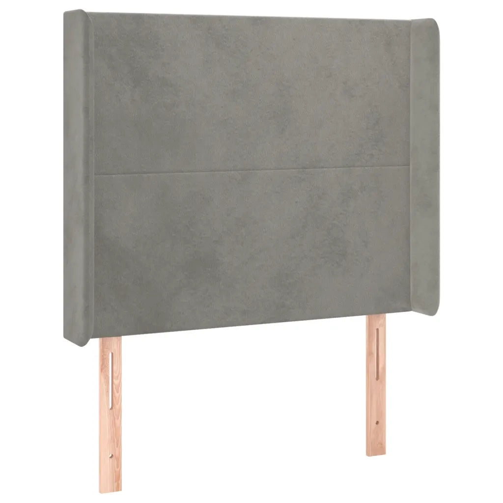 Testiera a LED-Testata con LED Grigio Chiaro 83x16x118/128 cm in Velluto 707245