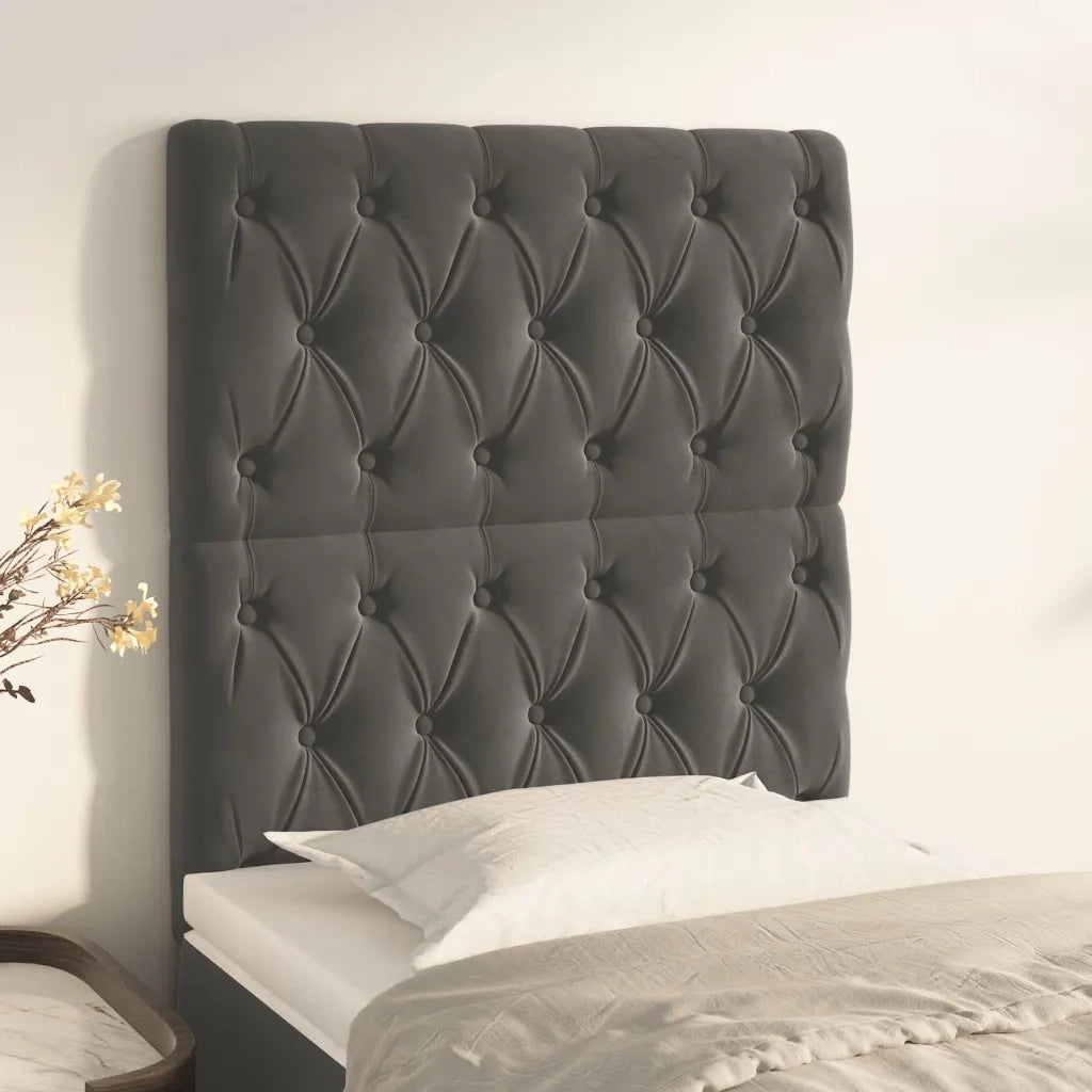 Testiera Grigio Scuro 80x7x118/128 cm Velluto 3116699