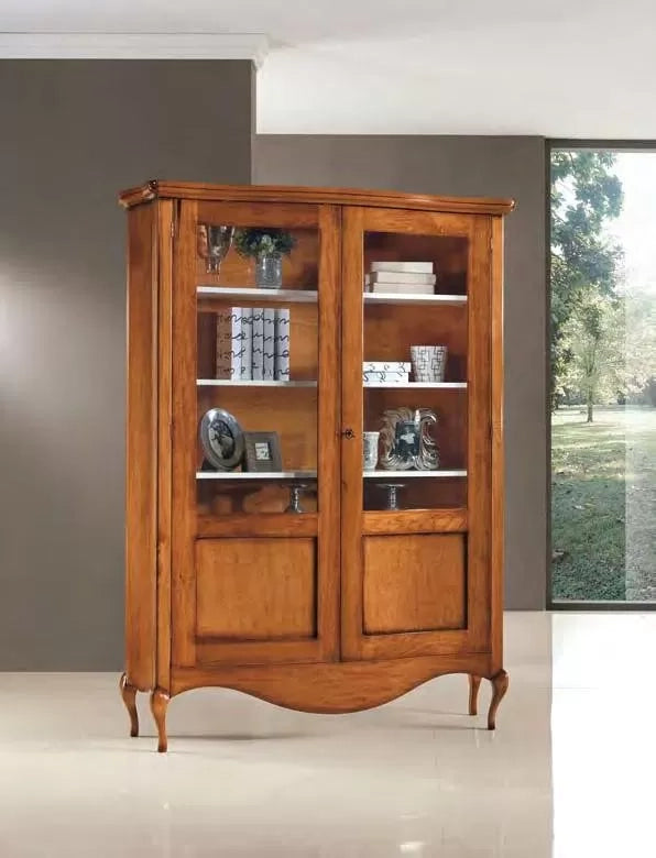 vetrina bombata 2 ante legno grezzo  l.148 p.48 h.203 - Mobili 2G