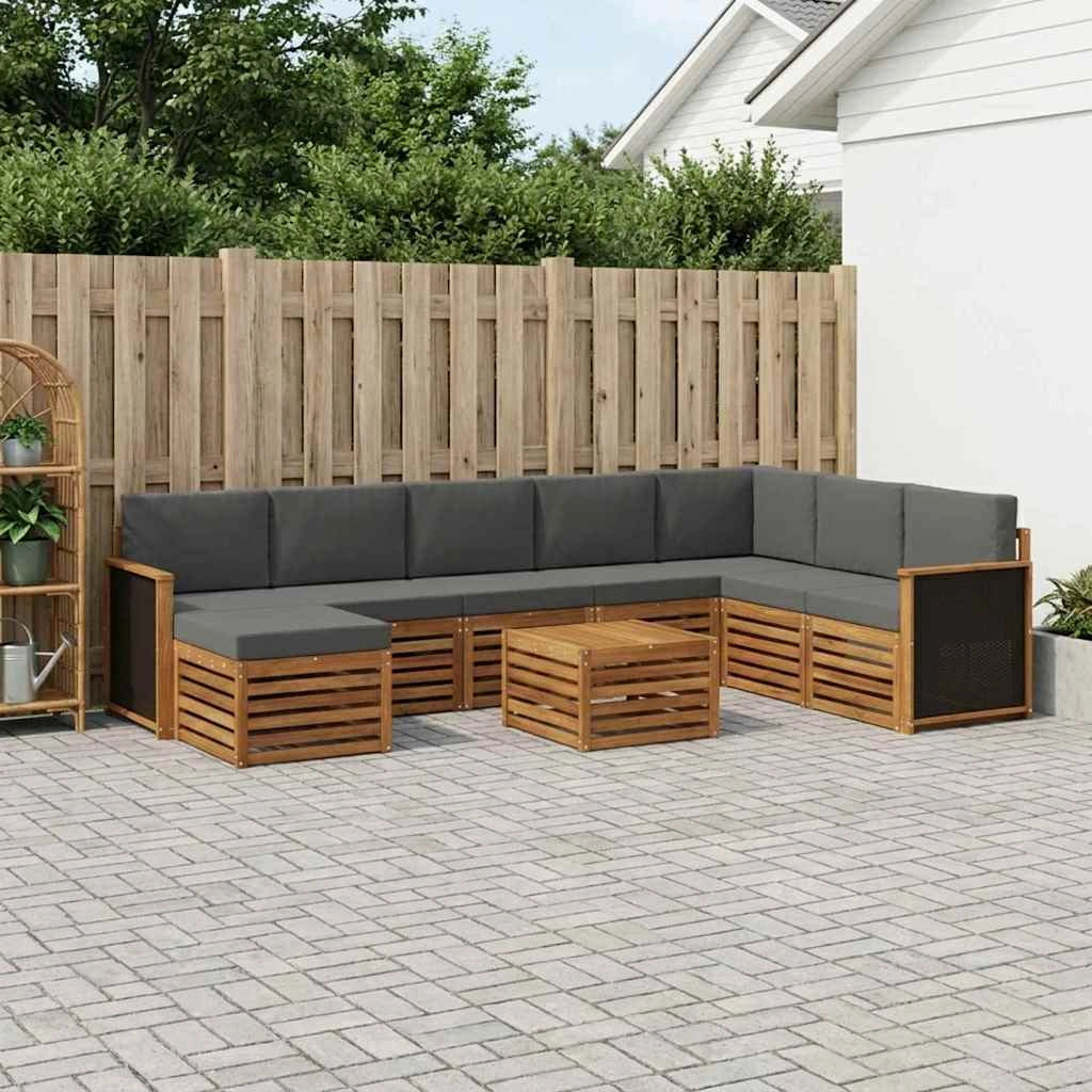 Set di divani da esterno 7 pz Naturale e Antracite 3384733