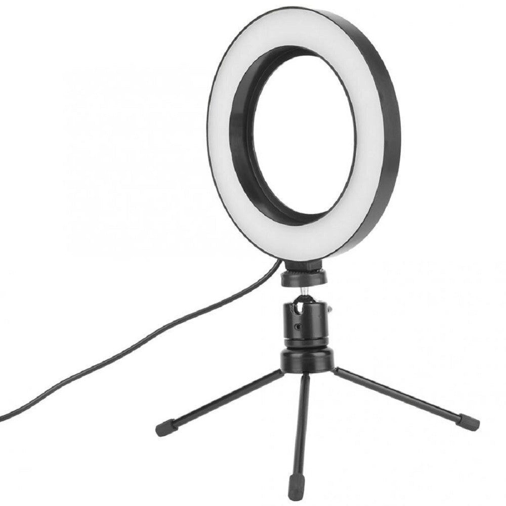 Trade Shop - Anello Punto Luce Led Fotografia Makeup Video Diffusore Circolare 6" 16cm Dimmer -