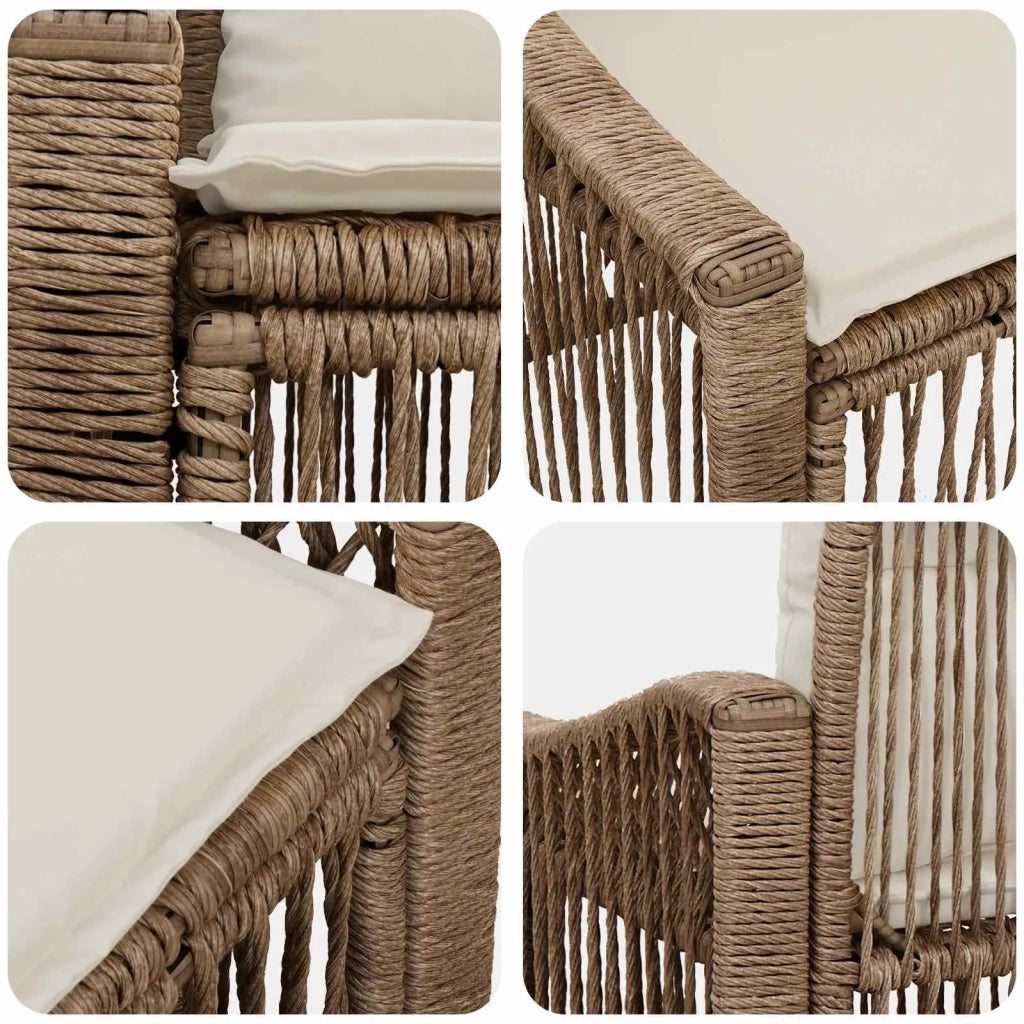 Divano da giardino 2-Numero di posti Beige polyrattan 42026709