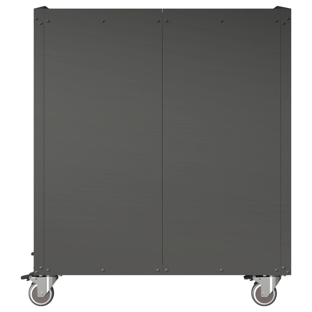 Carrello armadio portautensili in metallo con 3 cassetti, 75 × 42 × 88 cm, nero/grigio