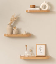 Set di pannelli da parete 'Toke' | 3 Pannelli in finitura in legno reale | Pannello in legno galleggiante come decorazione per parete e spazio di stoccaggio per bagno, soggiorno, cucina, camera da letto e altro | Legno di quercia