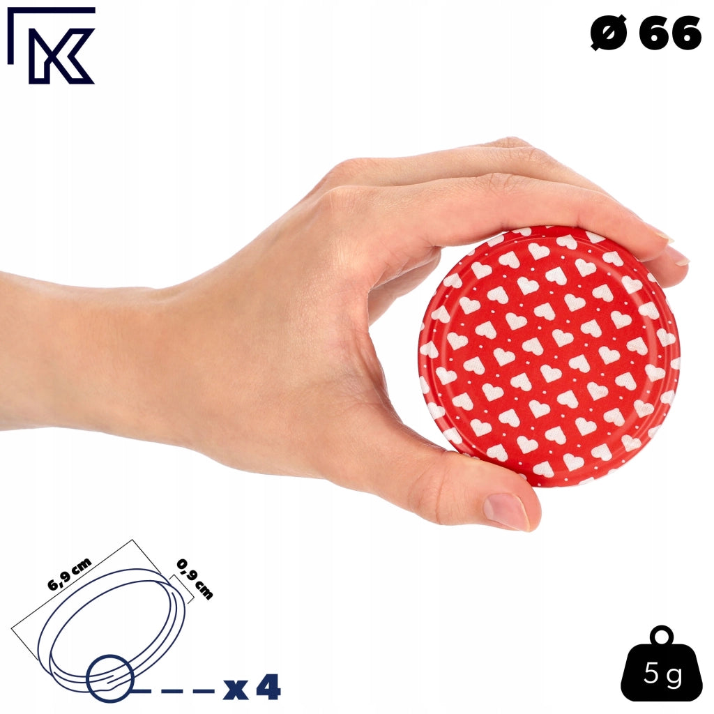 Tappi per barattoli KADAX, diametro 66 mm, confezione da 10 pezzi