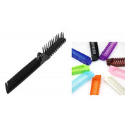 Trade Shop - Set 2pz Doppio Pettine 2in1 Capelli Pieghevole Districante Dentata Dritto Spazzola -