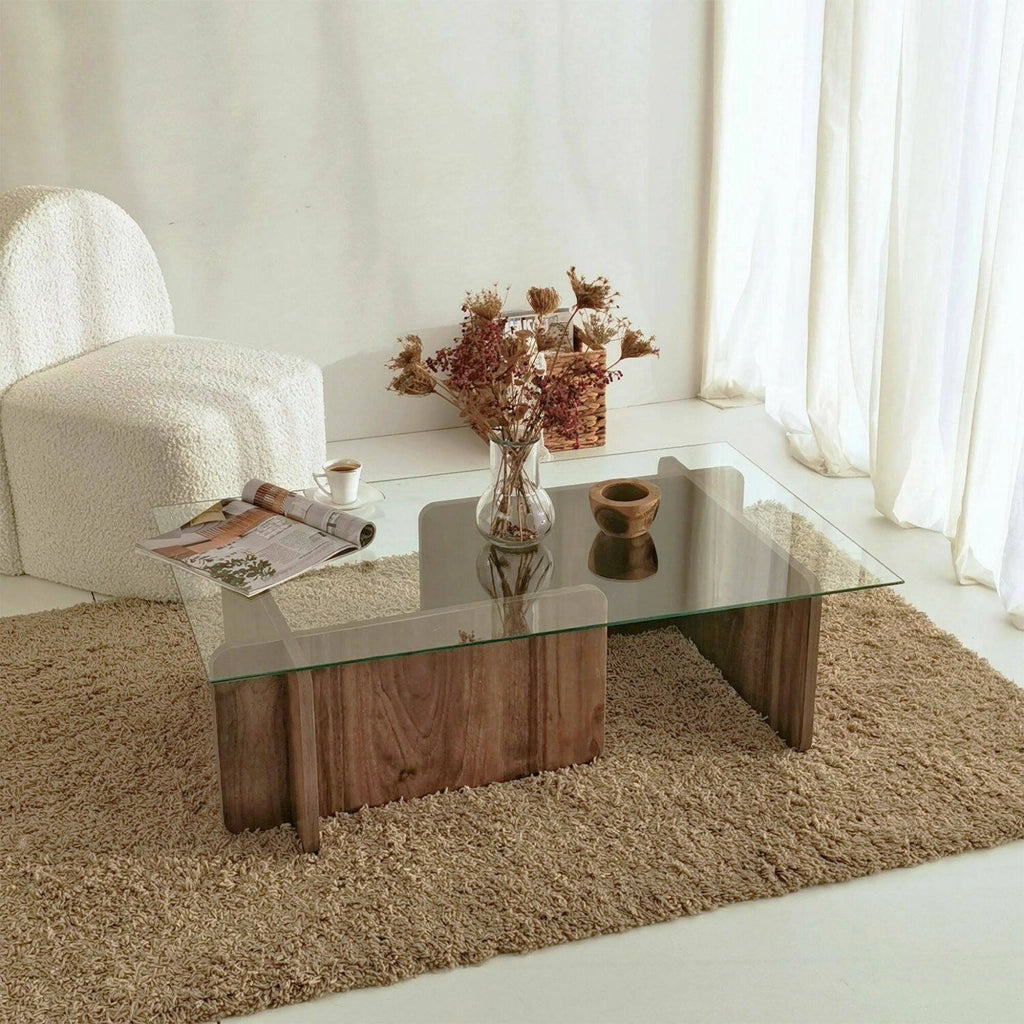 Teti, Tavolino da Salotto Portariviste, 105x65x40h cm Marrone Noce
