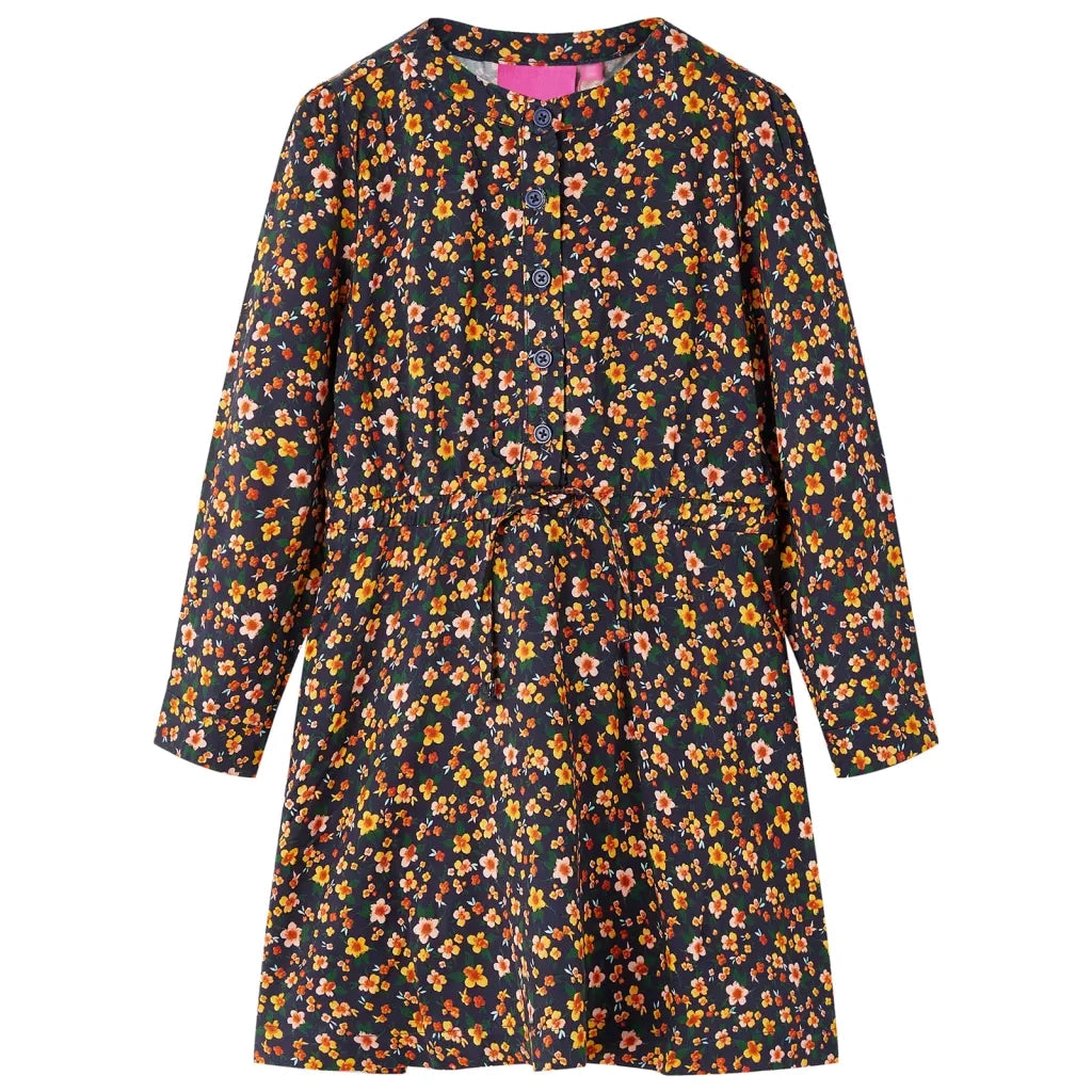 Abito da Bambina a Maniche Lunghe Blu Marino 128cod mxl 132469