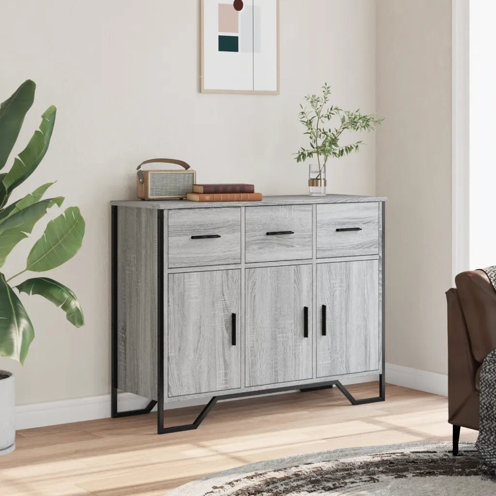 Credenza-Buffet-Armadio da cucina Grigio Sonoma 97x32,5x74,5 cm in Legno Multistrato