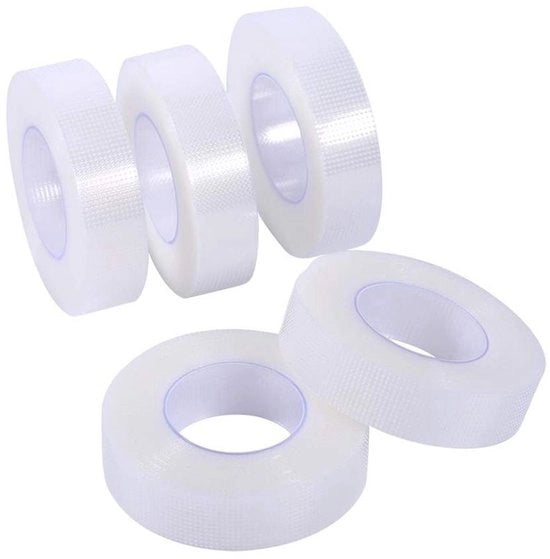 Nastro adesivo a microfori Medico PE - 5 pacchi - Diametro 5 cm - Larghezza 1,25 cm - Adesivo a contatto - Per estensione ciglia - Striscia ciglia