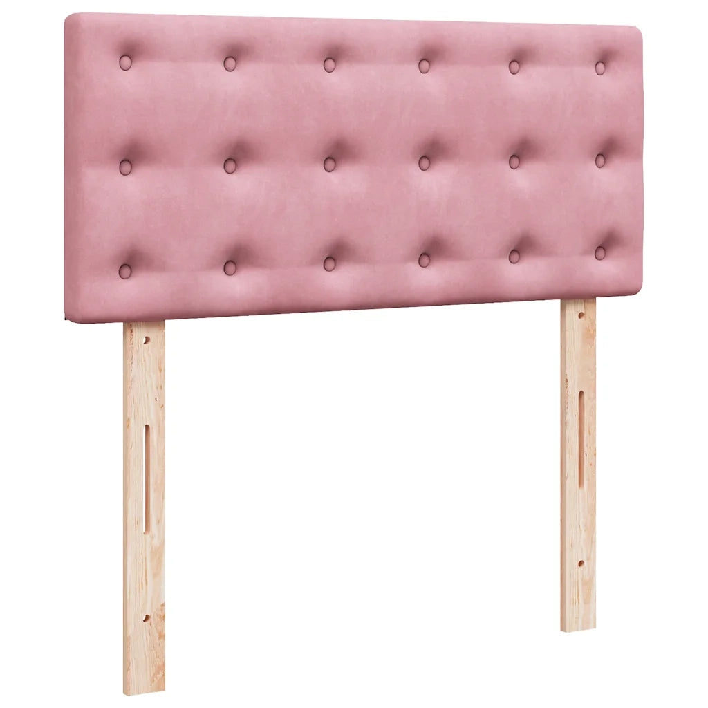 Giroletto a Molle con Materasso Rosa 90x200 cm in Velluto