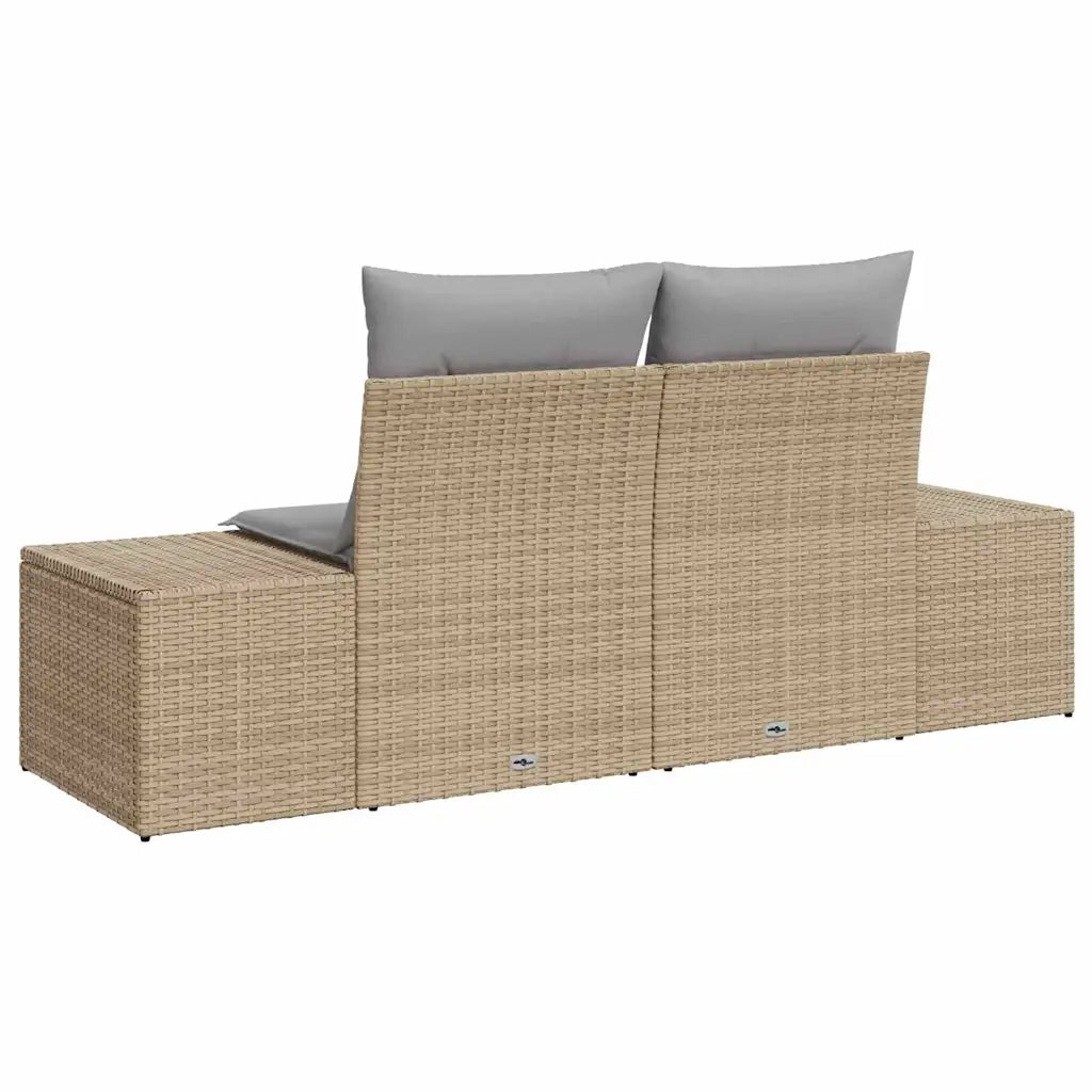 Divano da giardino Beige 184 x 62 x 69 cm polyrattan 42006805