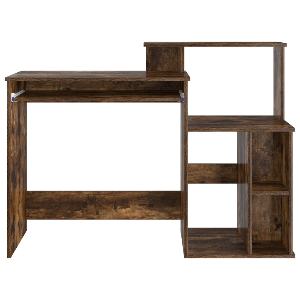Scrivania con storage Rovere affumicato 120.5x44x88.5 cm Legno ingegnerizzato