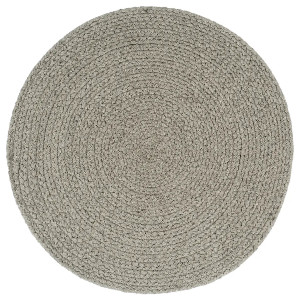 vidaXL Tovagliette 4 pz Grigio Neutro 38cm Rotonde in Cotone