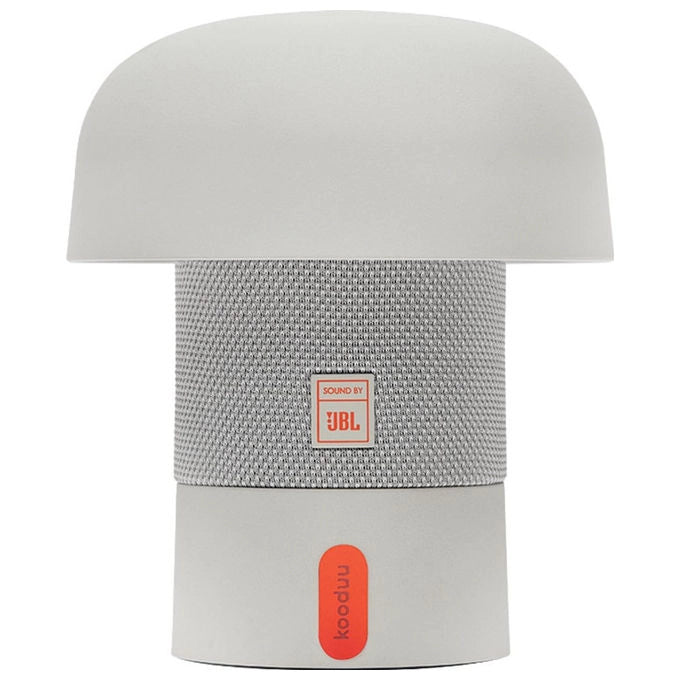 Kooduu Sensa Play Mini, lampada altoparlante portatile, audio JBL 8W, Bluetooth 5.3, luce LED dimmerabile 5 livelli, Bianco