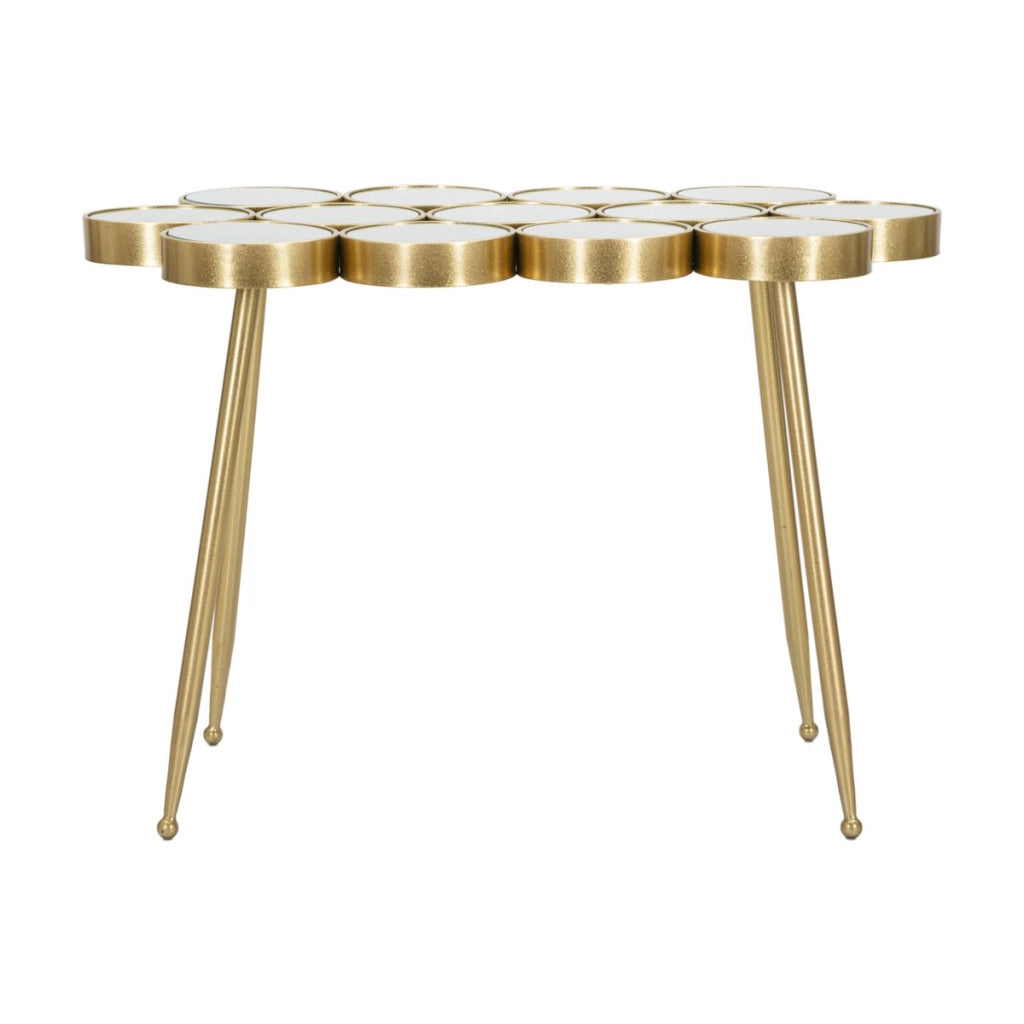 Tavolo Consolle VKH623, Oro, Metallo, 100x55x70 cm