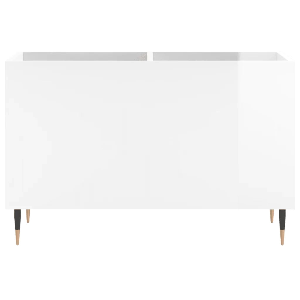 Mobile Porta Dischi Bianco Lucido 74,5x38x48 Legno Multistrato 831718