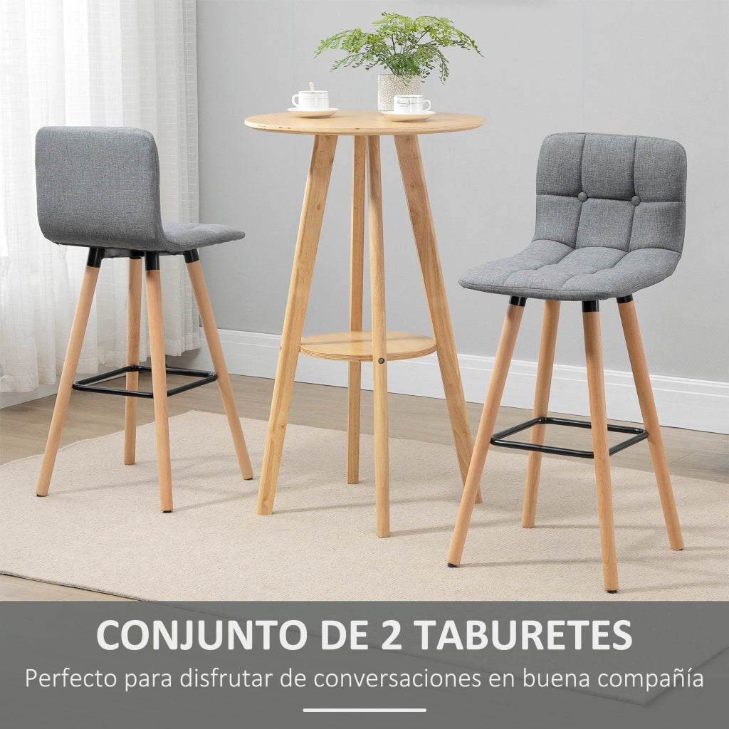 Sgabelli da Cucina con Schienale ¨C zephmum ¨C Grigio Legno Moderno