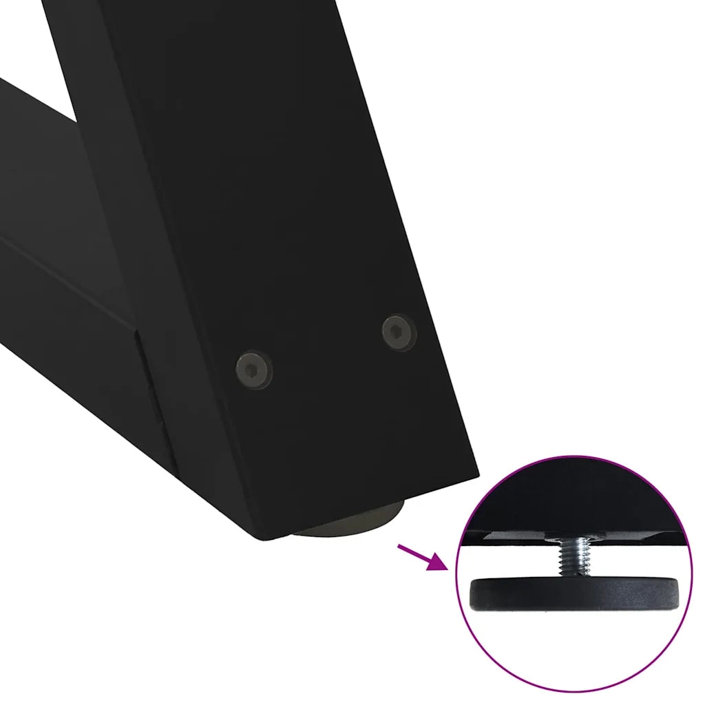 Gambe per tavolino da caffè 2 pz Nere 70x(30-31,3) cm Acciaio 4012692