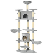 Torre per Gatti con Cuscini e Sisal ¨C Zephmum ¨C Grigio 60x60x200 cm