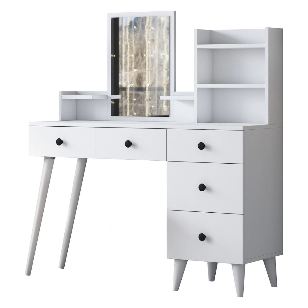 Mobile da Trucco Certaldo, Toeletta Specchio Incluso, 125x40x94h cm Bianco