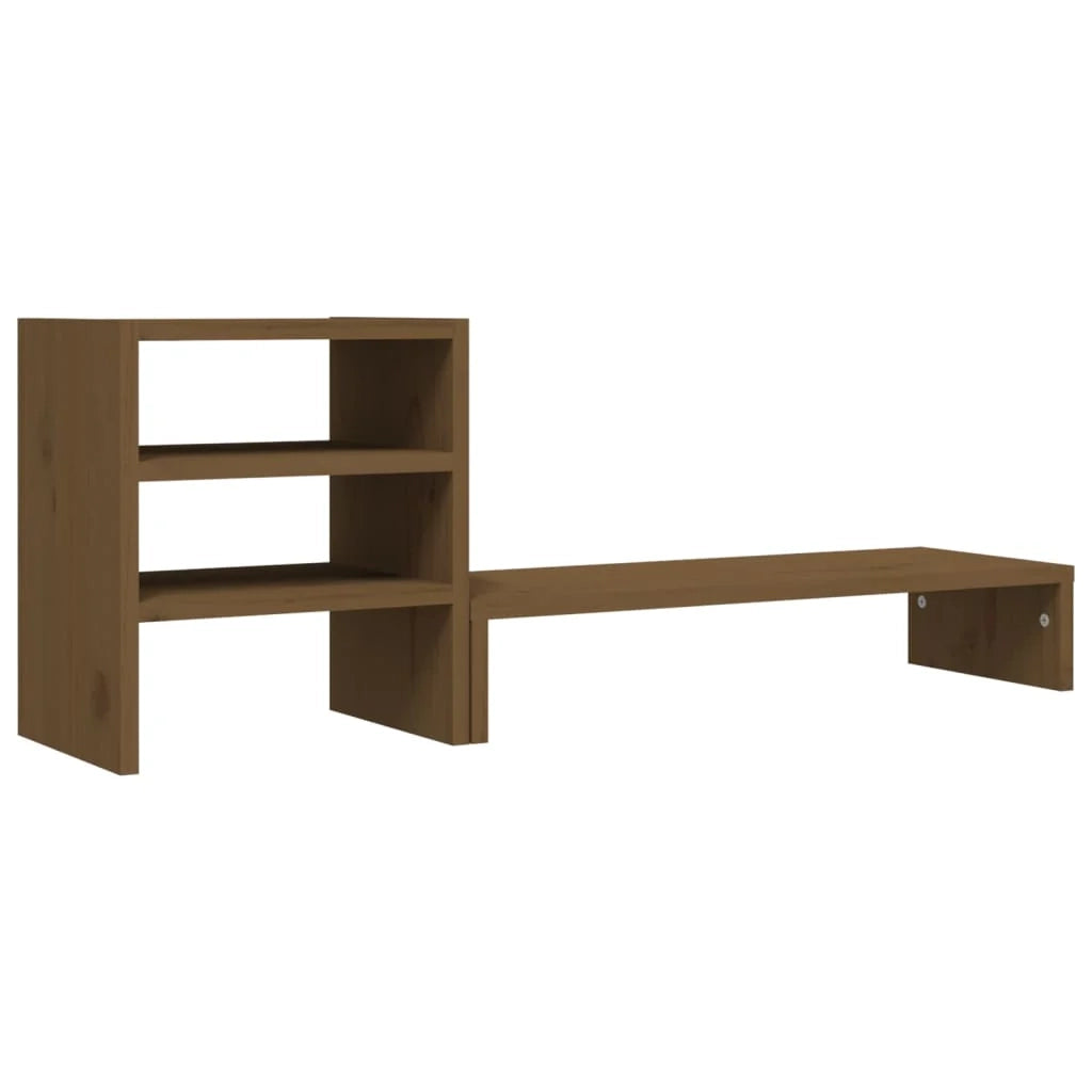 Supporto per monitor color miele 81 x 20 x 30 cm legno di pino massello 02_0021134