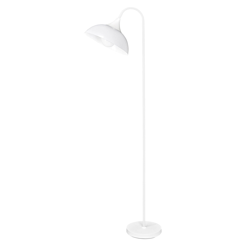 Piantana Contemporanea Swan Metallo Bianco Acrilico 1 Luce E27