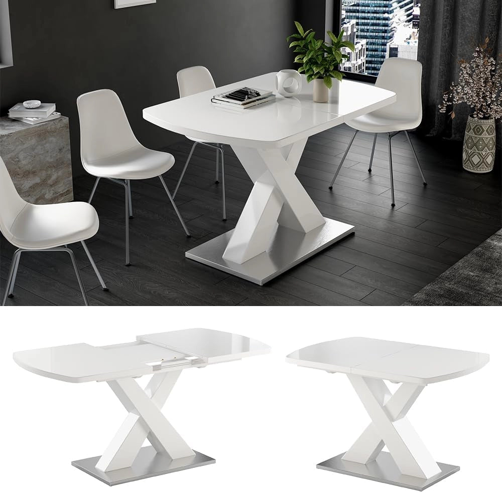 Tavolo da pranzo Chinto, Nero, 120 x 80 cm Estensibile