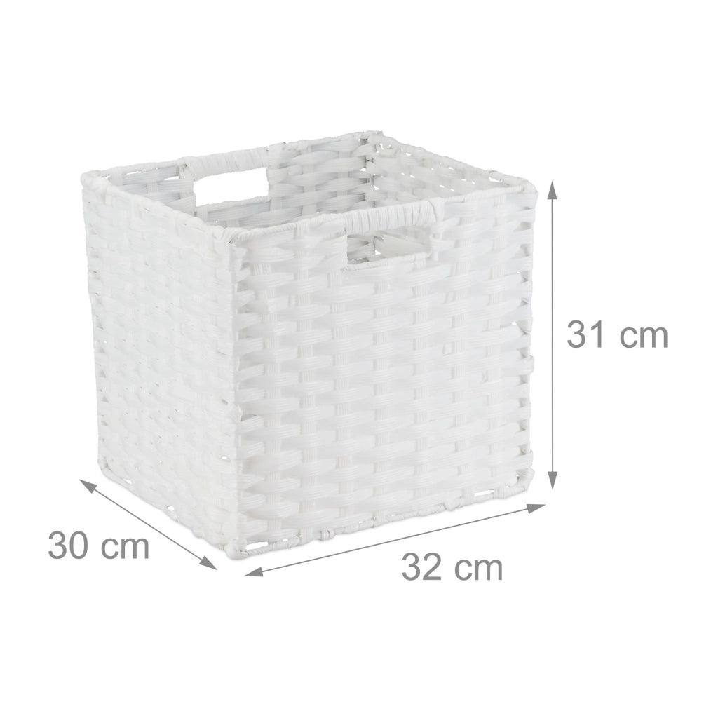 Cesto portaoggetti pieghevole design pulito 31 x 32 x 30 cm in plastica grigia 13_0006276
