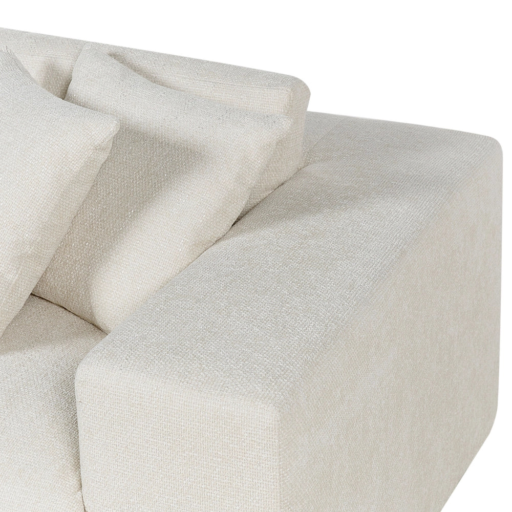 Divano 3 posti in tessuto di poliestere bianco sporco 240 cm x 120 cm x 61 cm con schienale e braccioli soggiorno moderno