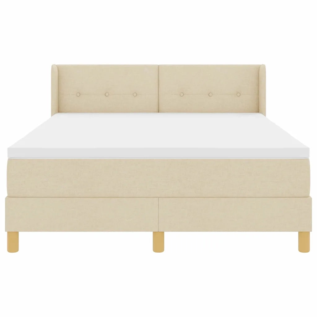 Letto a molle con materasso Crema 200 x 160 cm Poliestere