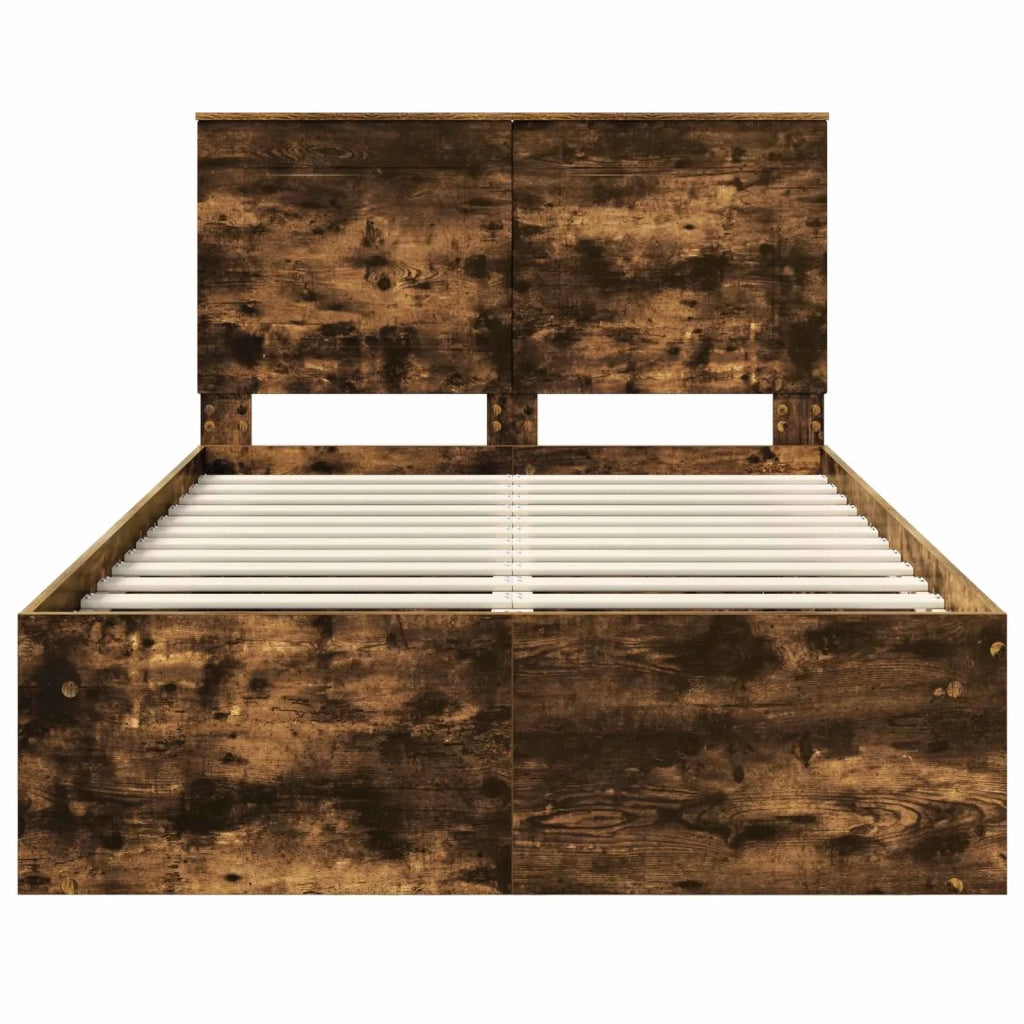 Struttura del letto Rovere fumé 120 x 200 cm Pino massello