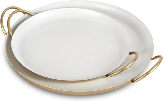 Dienbladen decorativi - maniglie - vasi di vetro per candele - metallo - stile Scandi - accessori per la casa - 26/33 cm