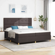 Letto a molle con testiera Marrone Scuro 200 x 200 cm Tessuto 3339647