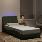 Giroletto con LED senza Materasso-Struttura Letto Grigio Chiaro 90x200 cm in Velluto