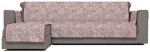 Copridivano con Penisola Sinistra Seduta 190 cm in Poliestere e Cotone Bordeaux