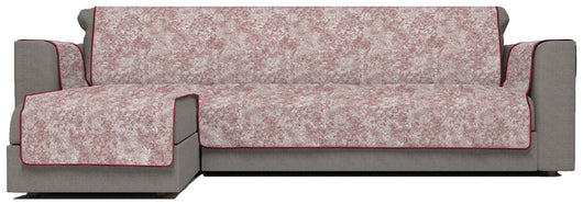 Copridivano con Penisola Sinistra Seduta 190 cm in Poliestere e Cotone Bordeaux