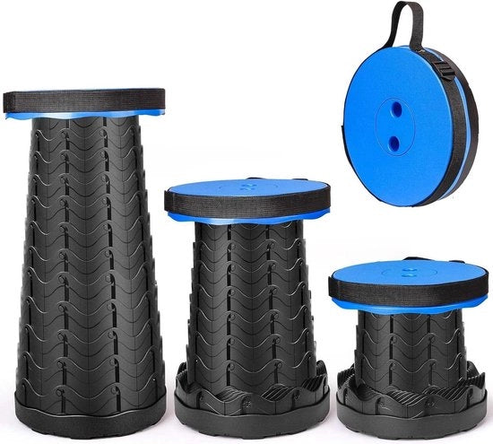 Telescopio da Campeggio Portatile - Mini Telescopio - Peso Leggero - Per Campeggio, Escursione, Pesca - Altezza Regolabile - Carico 180 kg - Blu