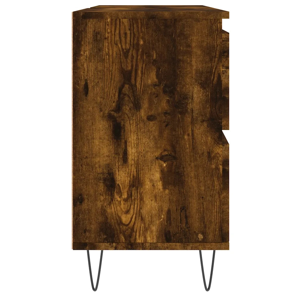 Armadietto Bagno Rovere Fumo 80x33x60 cm in Legno Multistrato 831657