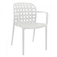 Sedia da Giardino Sharon 58x57,5x82,5 h cm in Polipropilene Bianca