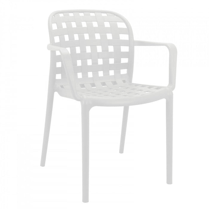 Sedia da Giardino Sharon 58x57,5x82,5 h cm in Polipropilene Bianca