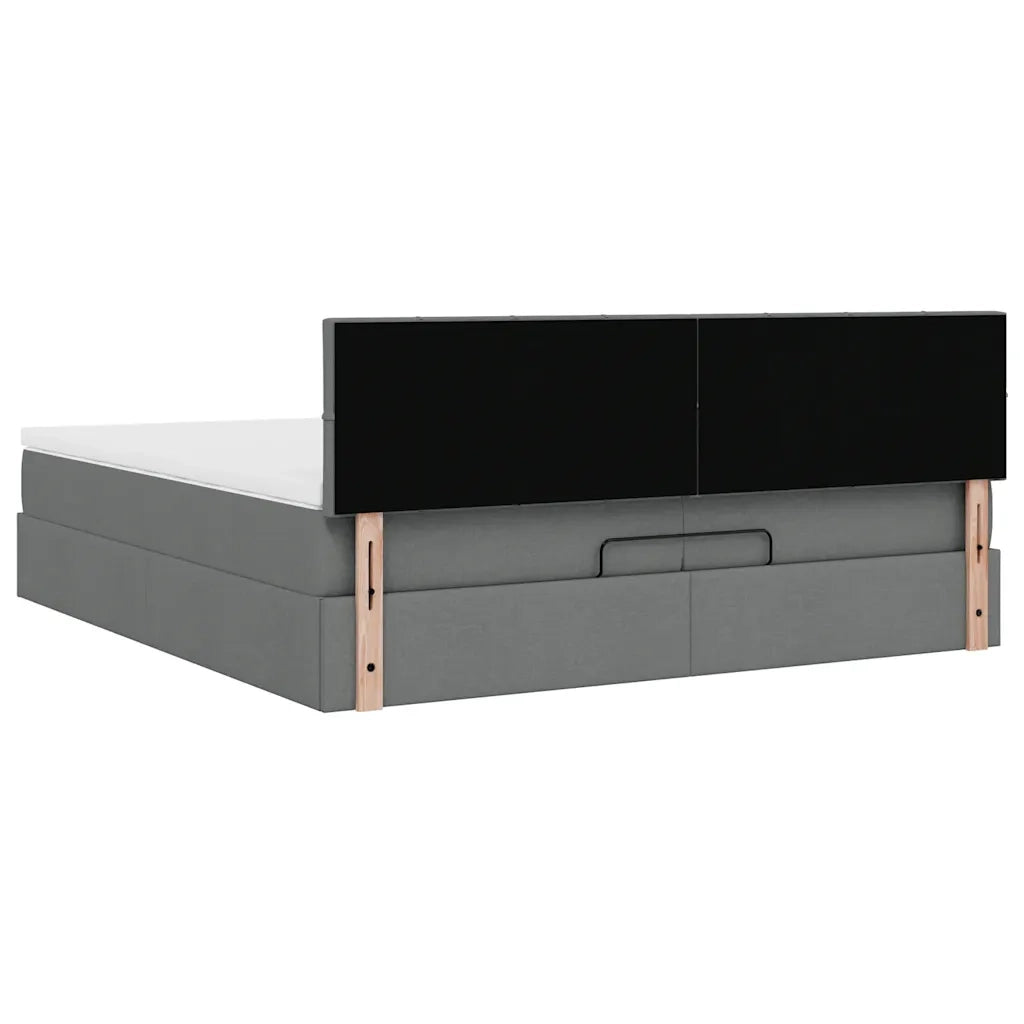 Struttura Letto Pouf con Materassi 200x200 cm in Tessuto 3312334