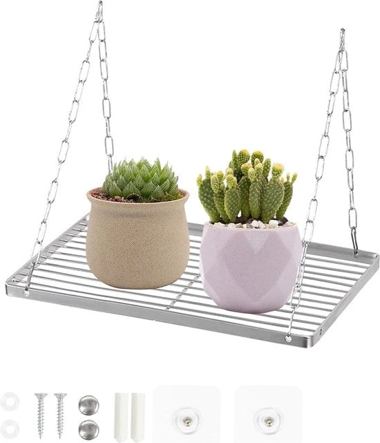 Pannello di supporto, sostegno a muro, metallo, pannello di appoggio, mobile da parete oscillante, sostegno oscillante per bagno, camera da letto, soggiorno, cucina, piante, decorazione, 1 pezzo