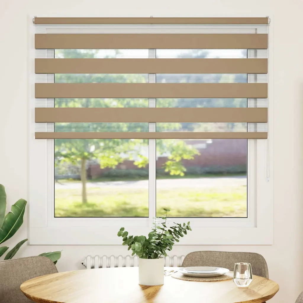 vidaXL Tenda a Rullo Zebra Larghezza Tessuto 140,9 cm Poliestere