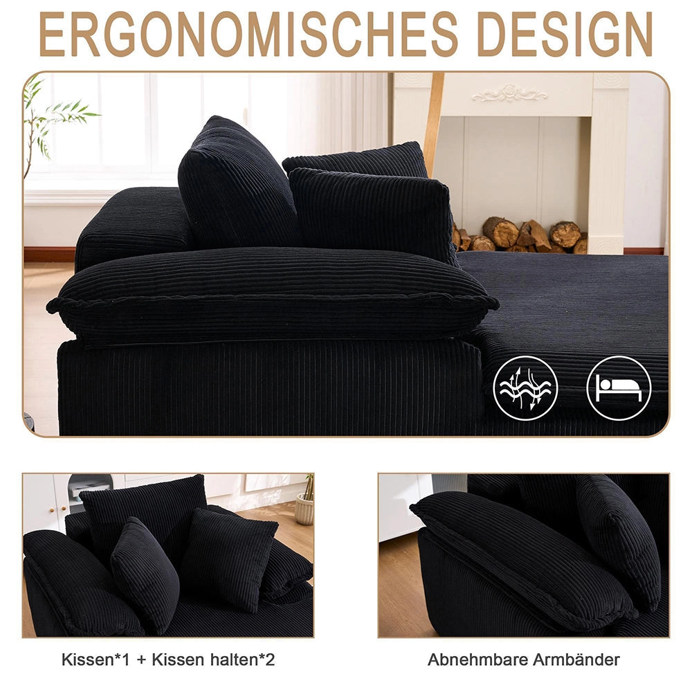 Canap¨¦ inclinabile per lettura - Xylo - 46 cm, design senza telaio, accoudoirs larghi