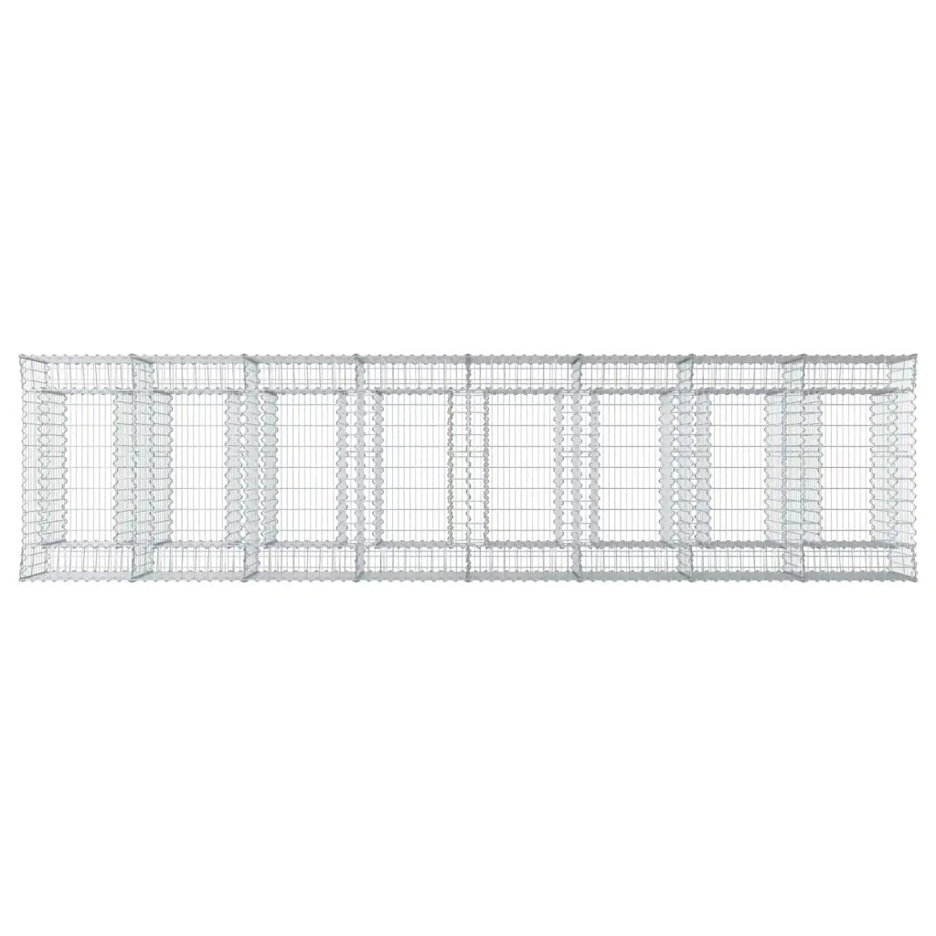 Letto rialzato in gabbione 4 pcs Argento